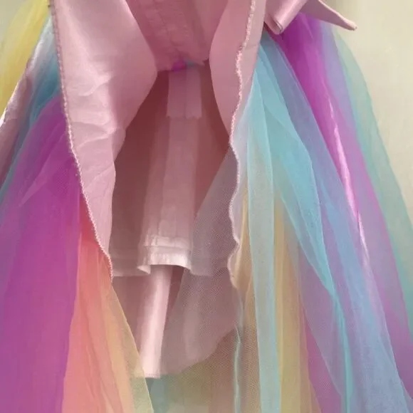 Sunny Fashion Girls Dress Unicorn Rainbow Tulle Pageant Princess Party -Size 5 T - Picture 13 of 16